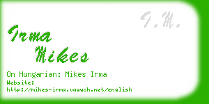 irma mikes business card